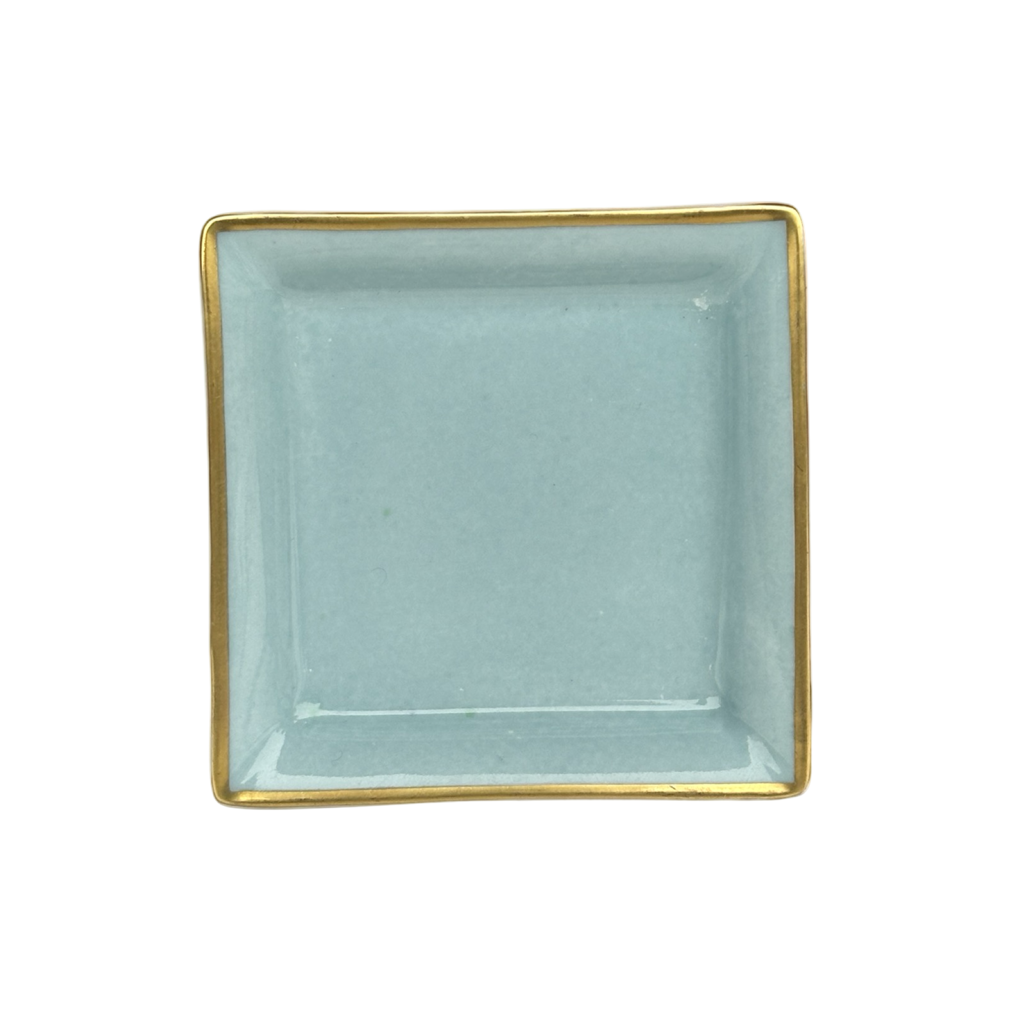 Vuotatasche piccolo o posacenere in porcellana di Limoges azzurro tiffany elegante e personalizzabile